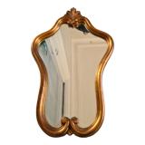 Ancien miroir doré rococo avec coquille, 61x38 cm