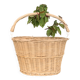 Panier a velo en rotin, osier tresse, avec anse et crochets, vintage