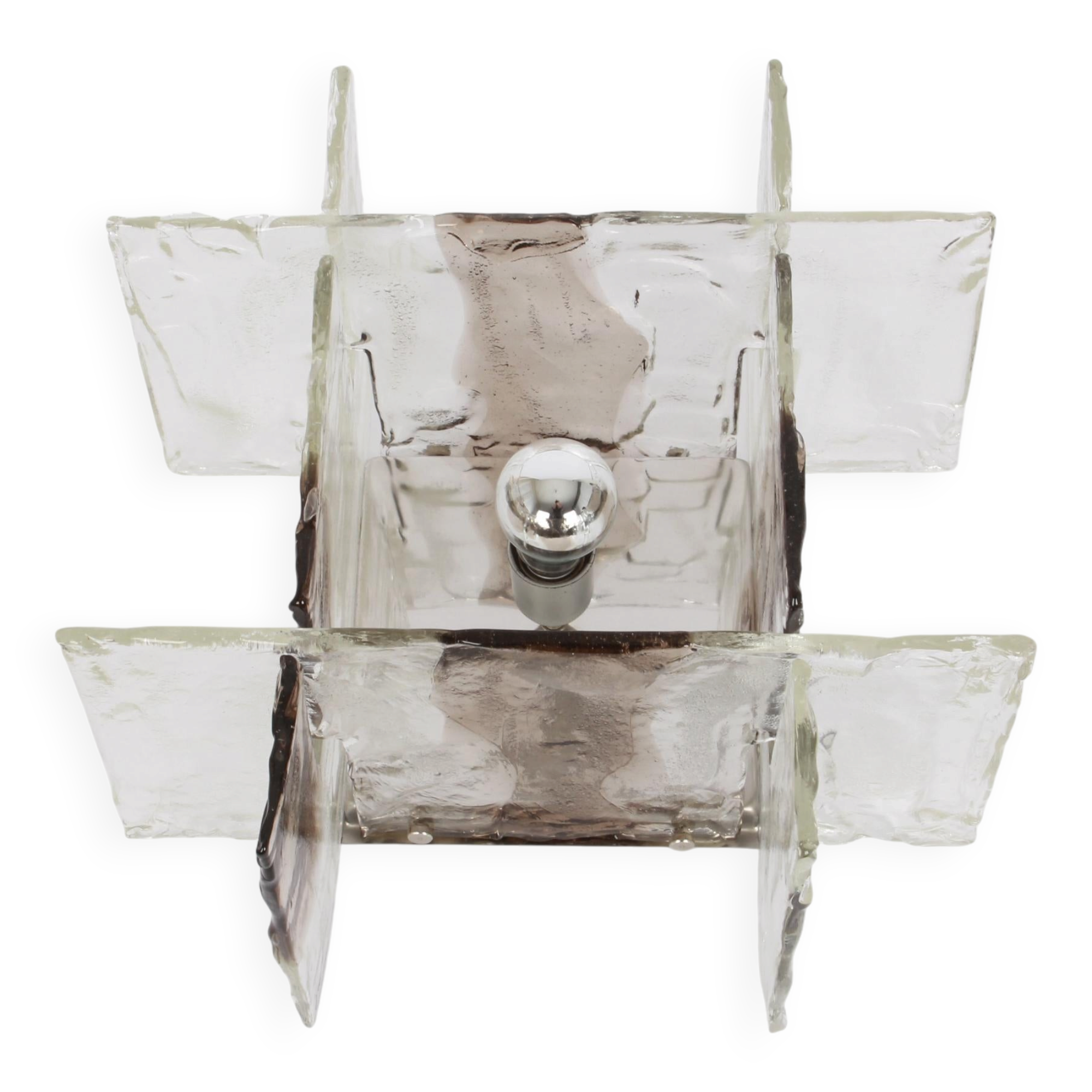 Glass wall sconce designed by Carlo Nason for Kalmar, 1960s.