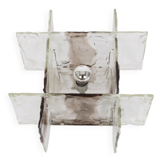 Glass wall sconce designed by Carlo Nason for Kalmar, 1960s.