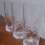 Very Beautiful Set of 3 Water or Orangeade Glasses in Cut Crystal