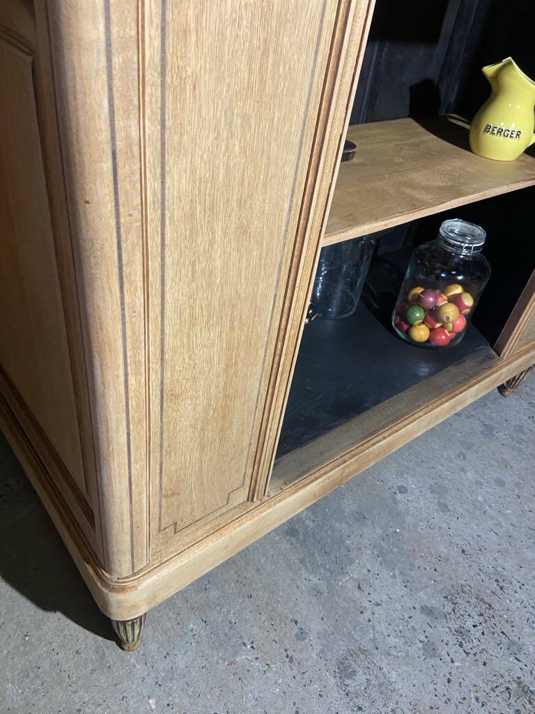 Sideboard, raw wood bookcase