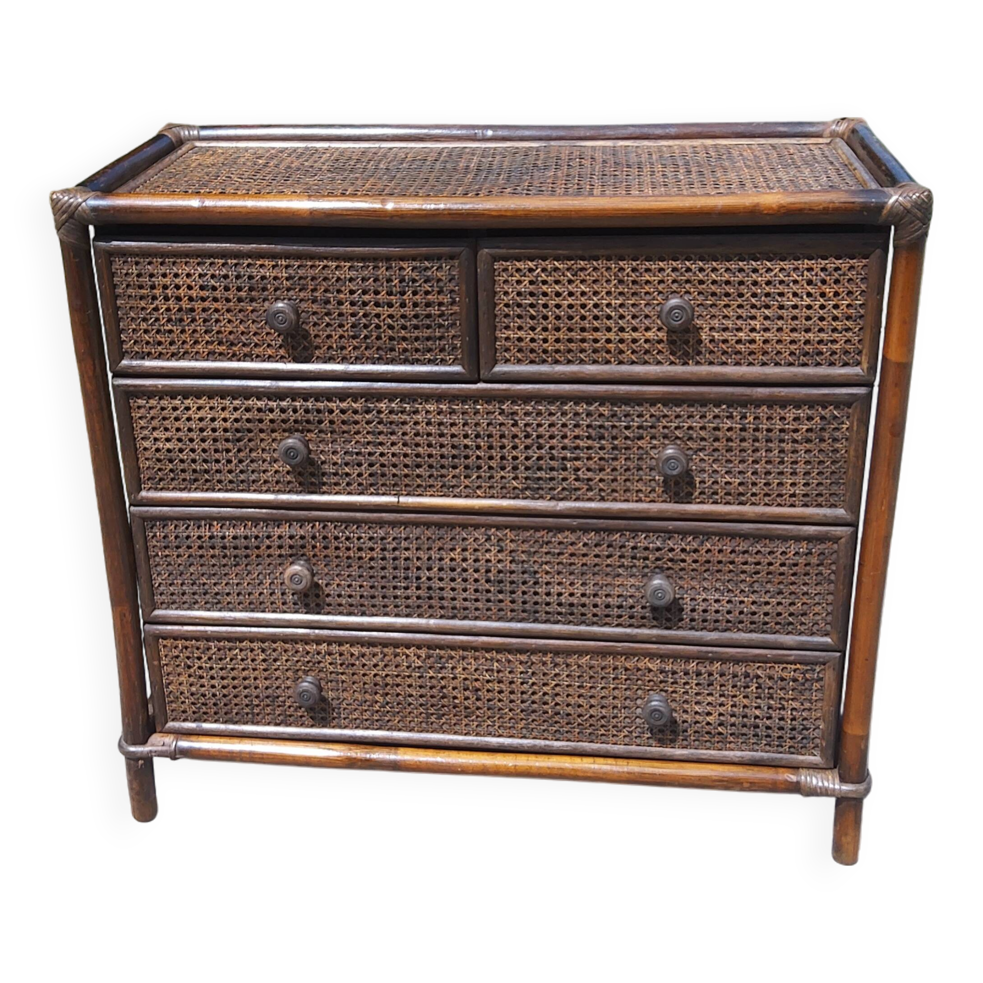 Rattan chest of drawers