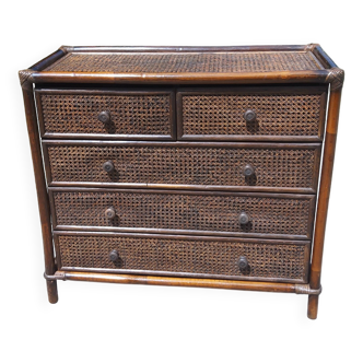 Rattan chest of drawers