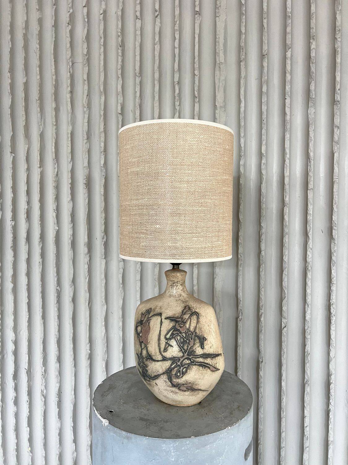 French Ceramic Table Lamp, 1970s