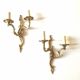 Pair of wall lamp in gilded bronze XXth style Louis XV France