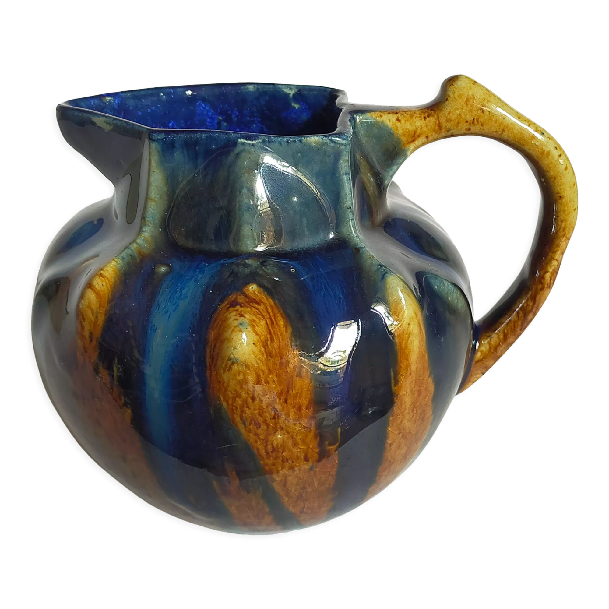 Art nouveau pitcher enamelled earth early twentieth century