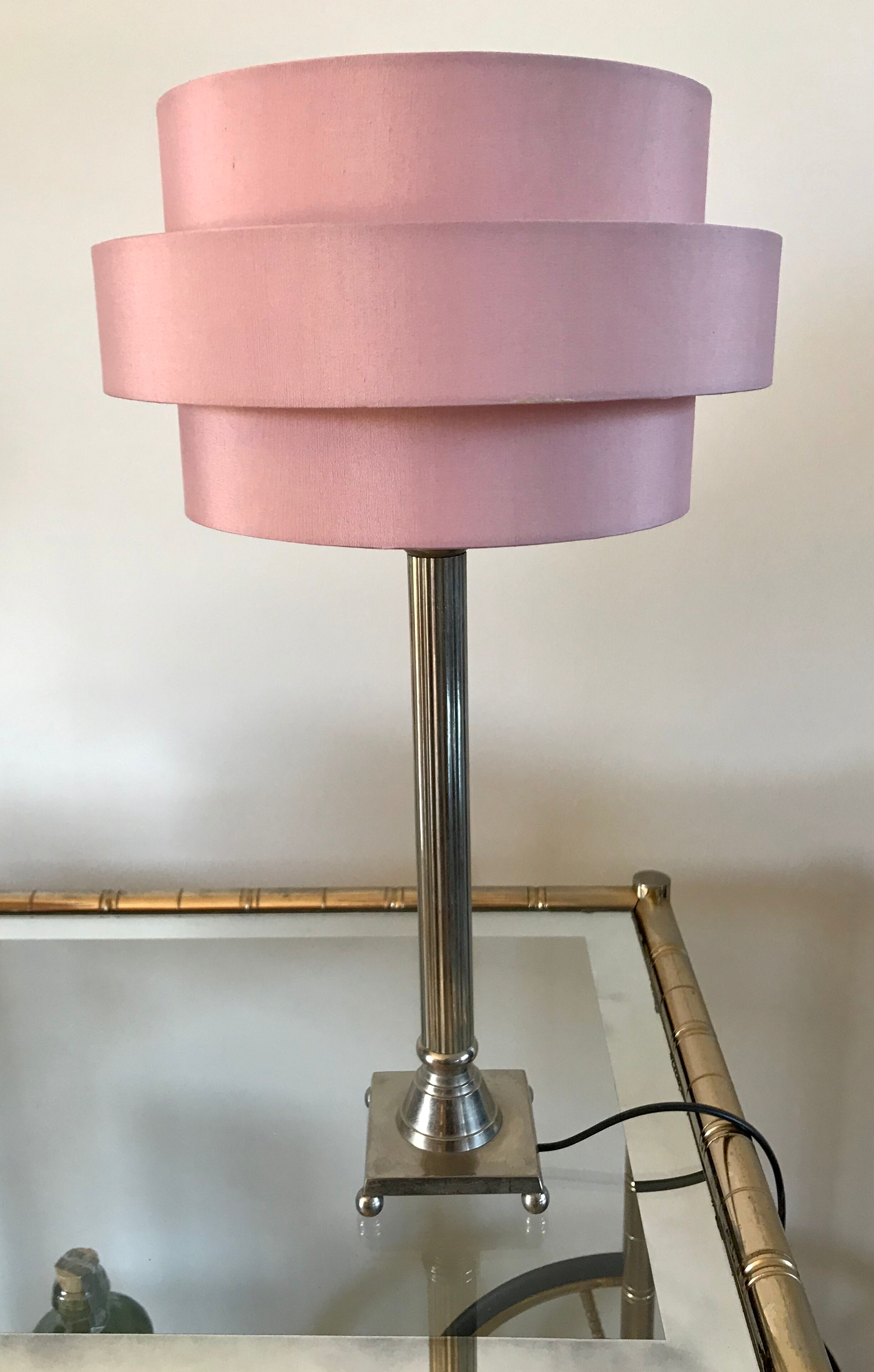 Silver metal lamp 50s
