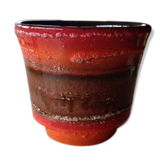 Cache-pot orange émaillé vintage