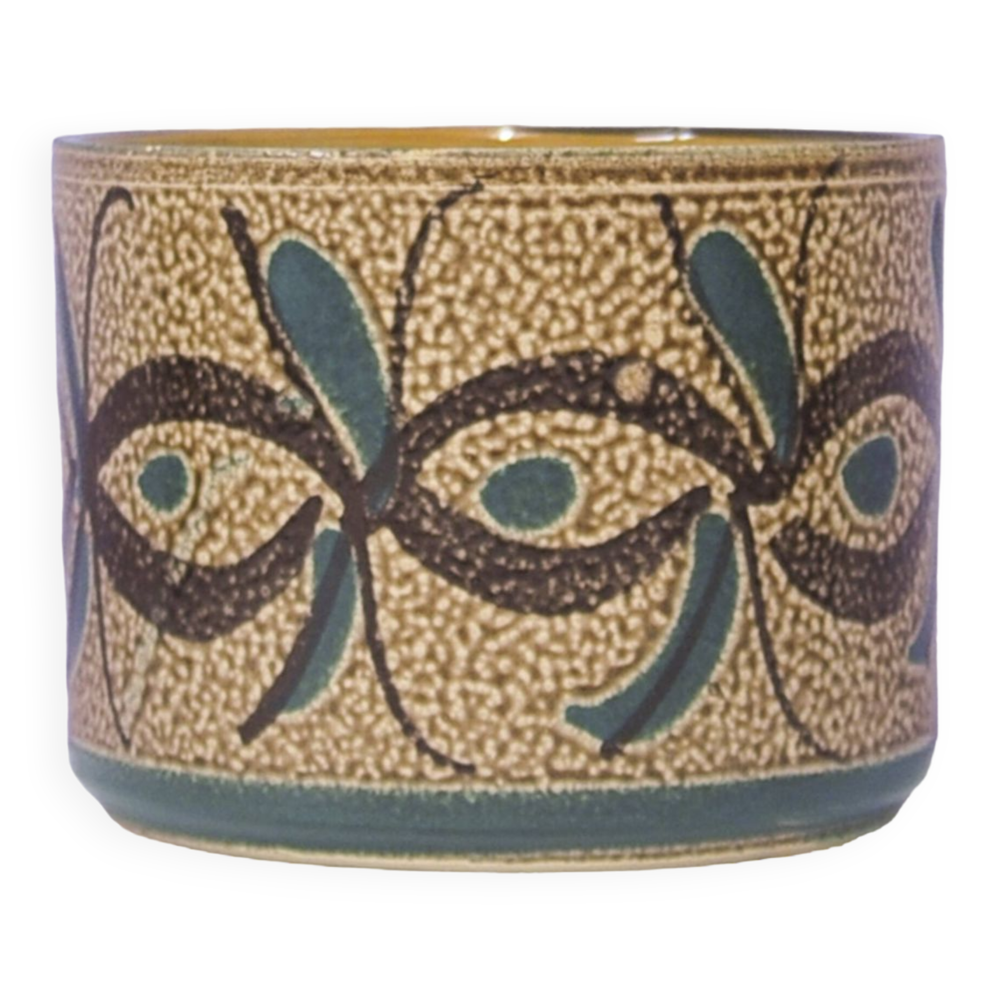 pot de fleurs marron vintage fleurs vertes
