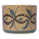 pot de fleurs marron vintage fleurs vertes