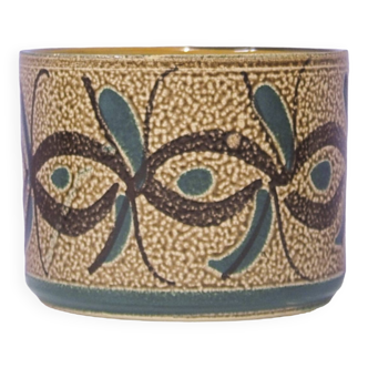 vintage brown flowerpot green flowers