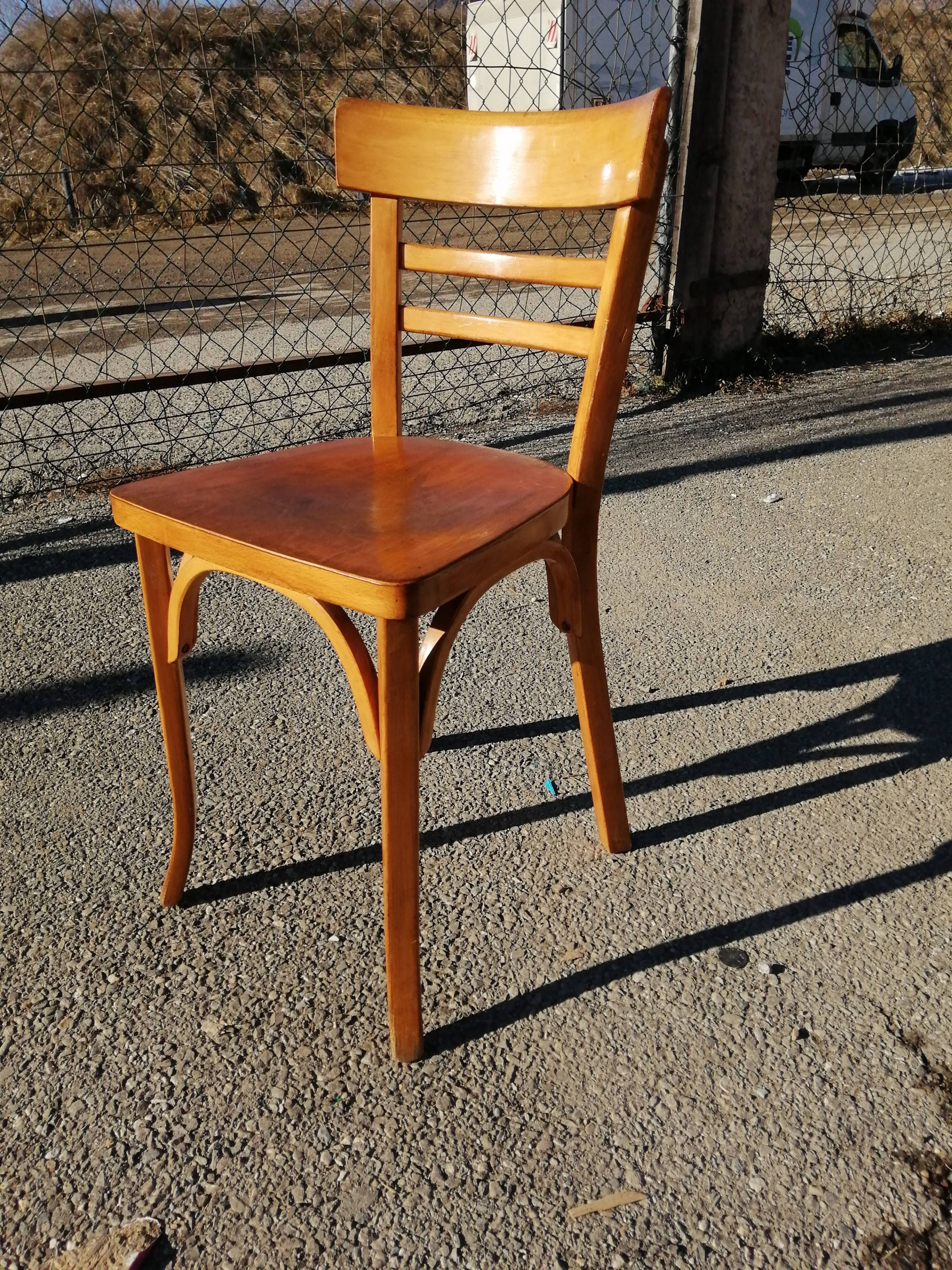 Series of 3 chairs bistrot bauhmann - vintage