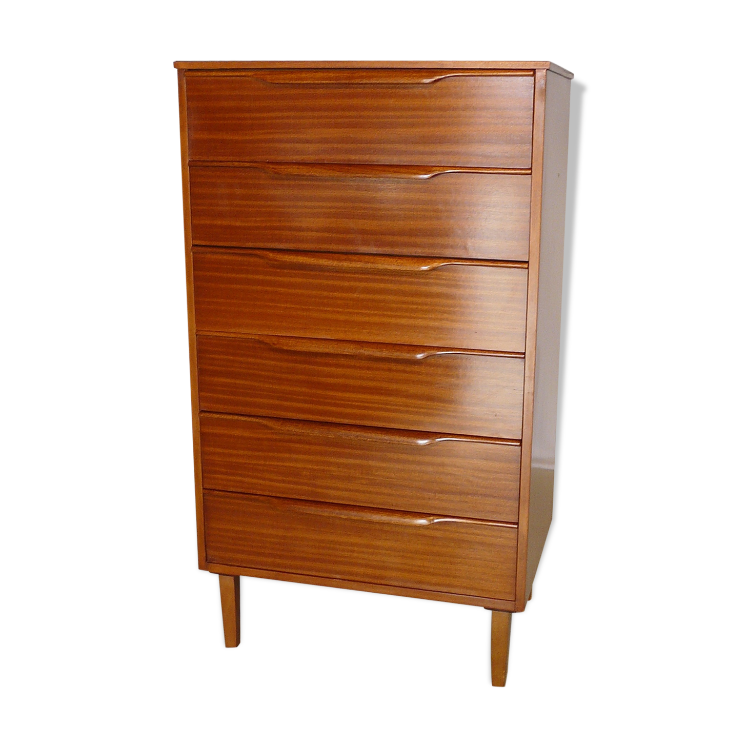 High Scandinavian teak chest of drawers