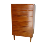 High Scandinavian teak chest of drawers