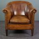 Club chair in patinated sheepskin