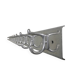 Wall-mounted aluminium coat rack of 225 cm with 16 double hooks, 1960s.