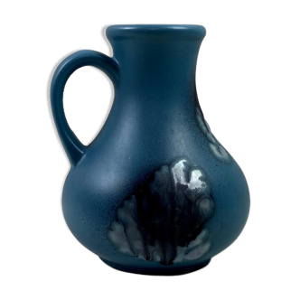 Vase rond bleu avec anse 21cm