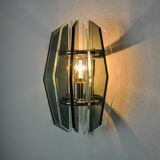 Veca wall lamp, cut Murano glass, Italy, 1970
