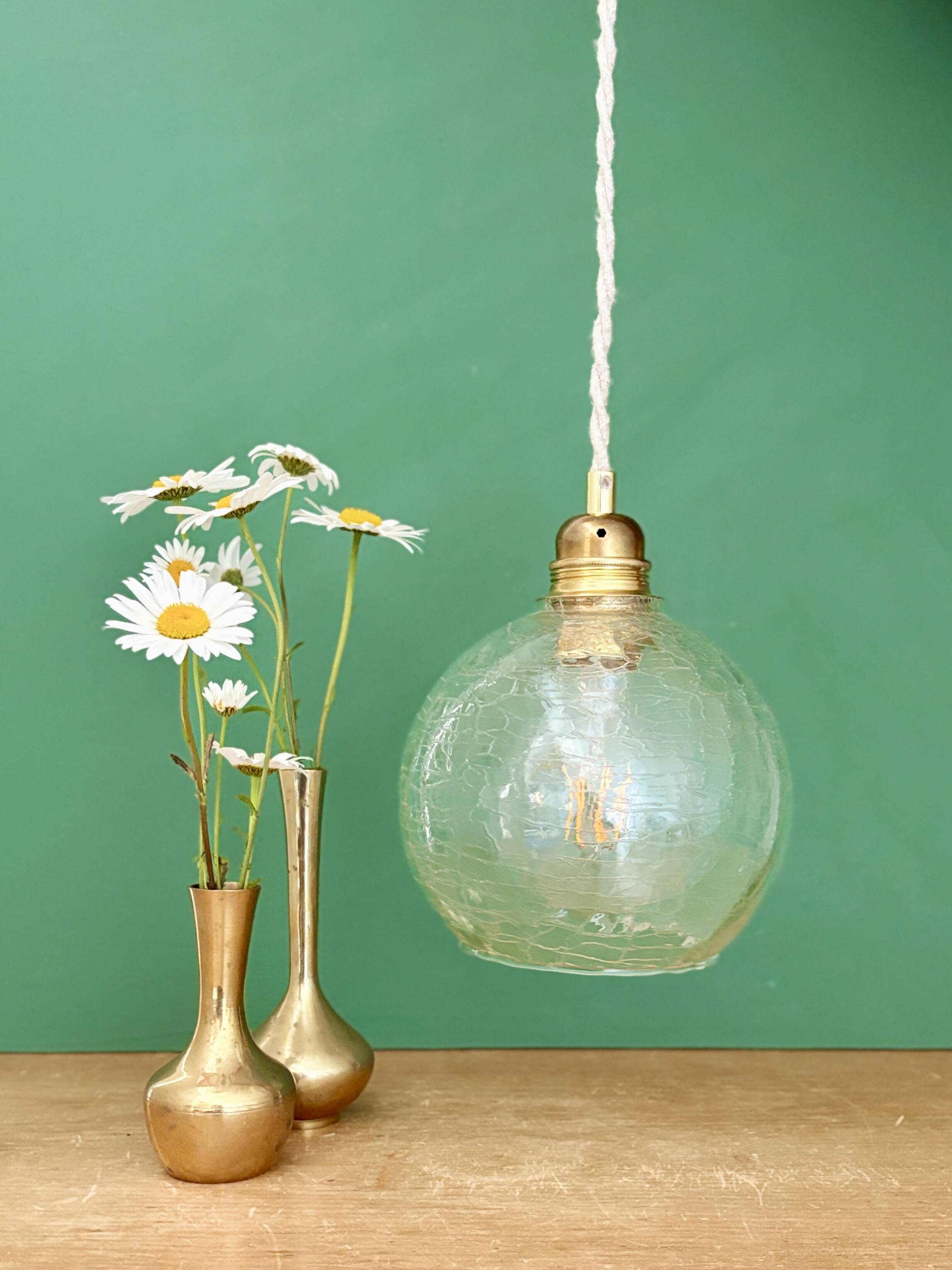 Vintage glass suspension globe