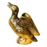 Pichet canard en barbotine, vert kaki