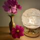 Vintage art deco globe table lamp in pink and gold Clichy glass
