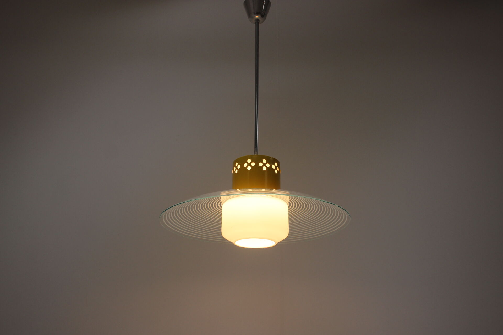 Mid-Century Glass Chandelier, 1970s