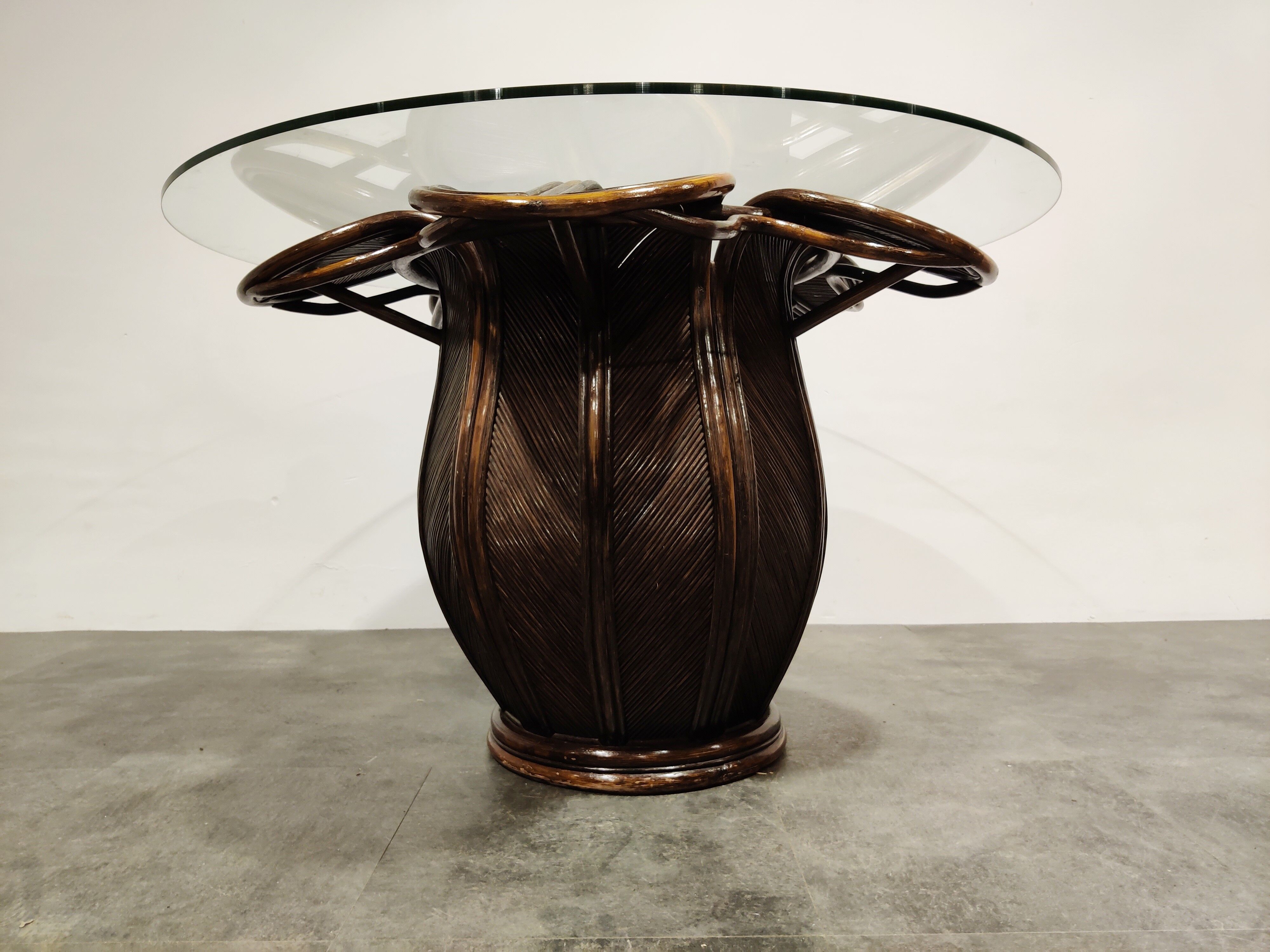 Table à manger en bambou années 1970