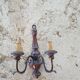 Pair of wooden and metal wall light