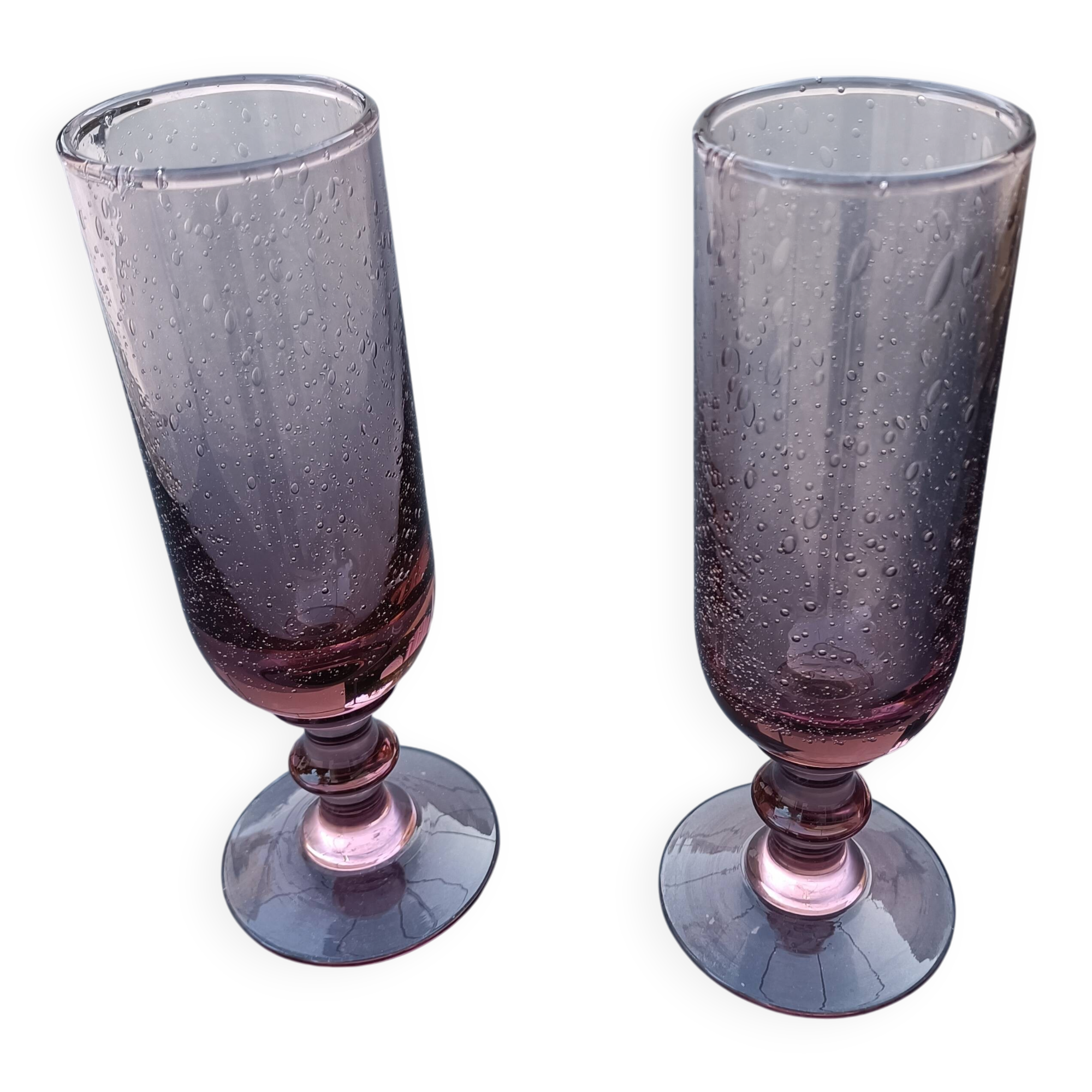 Flûtes a champagne verre bullé 10