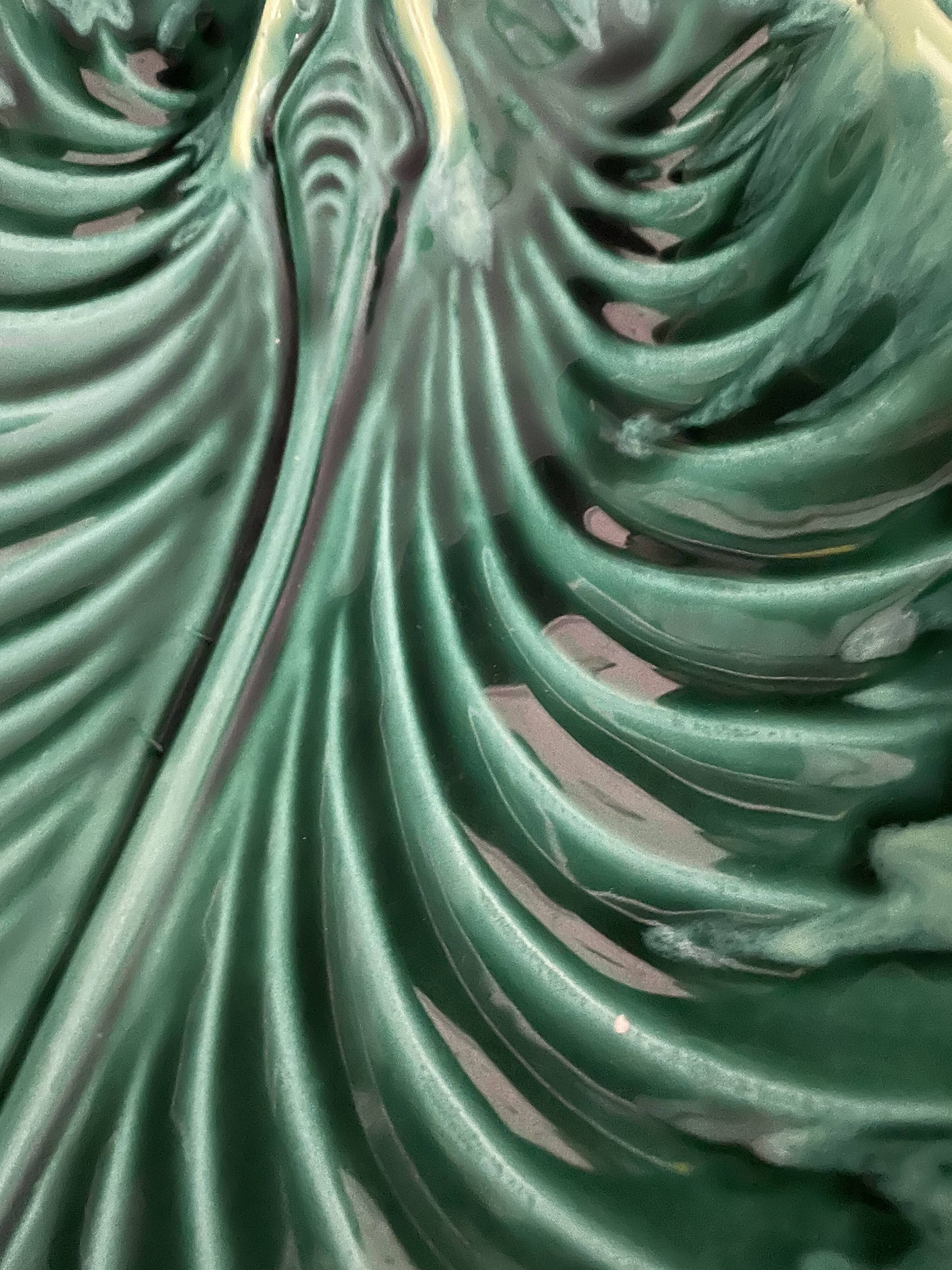 Fruit cup green leaf vallauris signed a.ferlay