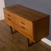 Restored teak retro uniflex 1960s chest of drawers sideboard q range by gunther hoffstead