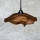 Small pendant light in corrugated teak leaf (Small D:30 H:20)