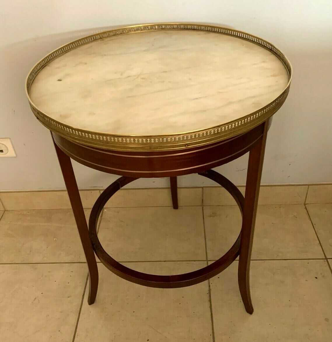 Louis XVI style healing in mahogany over marble has gallery 20th century