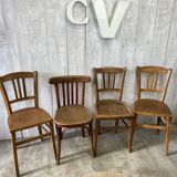 Set of 4 mismatched bistro chairs