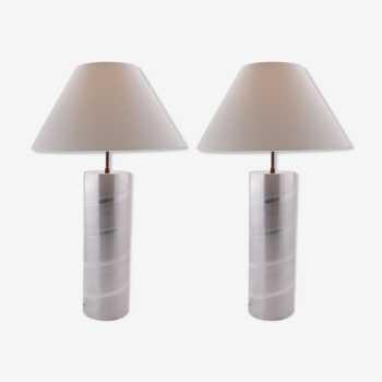 Lampes tube en aluminium 1970