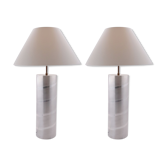 Lampes tube en aluminium 1970