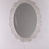 Oval Bathroom wall mirror with lighting and plexiglass edge from Hillebrand