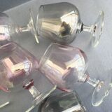 Set of 6 iridescent cognac glasses