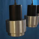 Suite de 4 suspensions space age en inox brossé