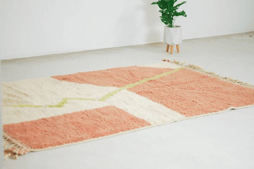 Tapos beni ouarine rose marocain 250cmx150cm