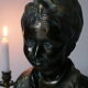 Buste en plâtre garçon patine bronze XXème