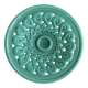 Large vintage turquoise ceramic bowl – Openwork braided pattern
