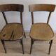 Paire de chaises bistrot anciennes en bois courbé esprit Thonet
