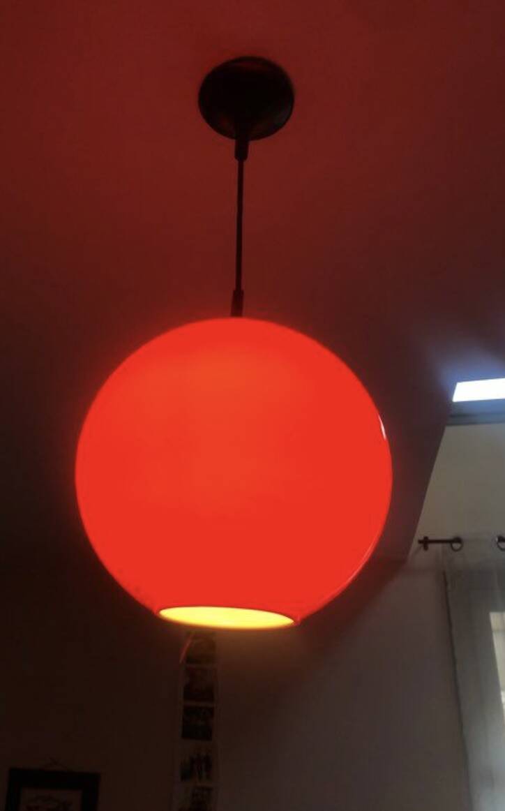 Suspension in red opaline, 1970s