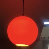 Red opaline pendant light, 1970s