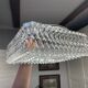 Vintage Flush Mount Square Glass Ceiling Lamp, Diamond Triangle Motif