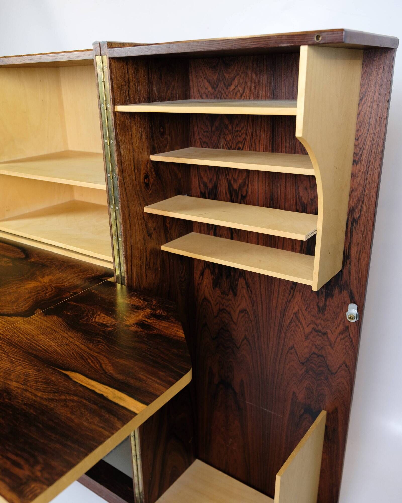 Hideaway Cabinet/Secretary Made In Rosewood, Norwegian Design From 1960s