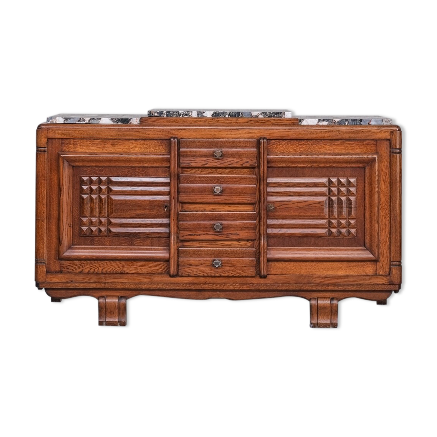 Art Deco French Marble Credenza or Sideboard