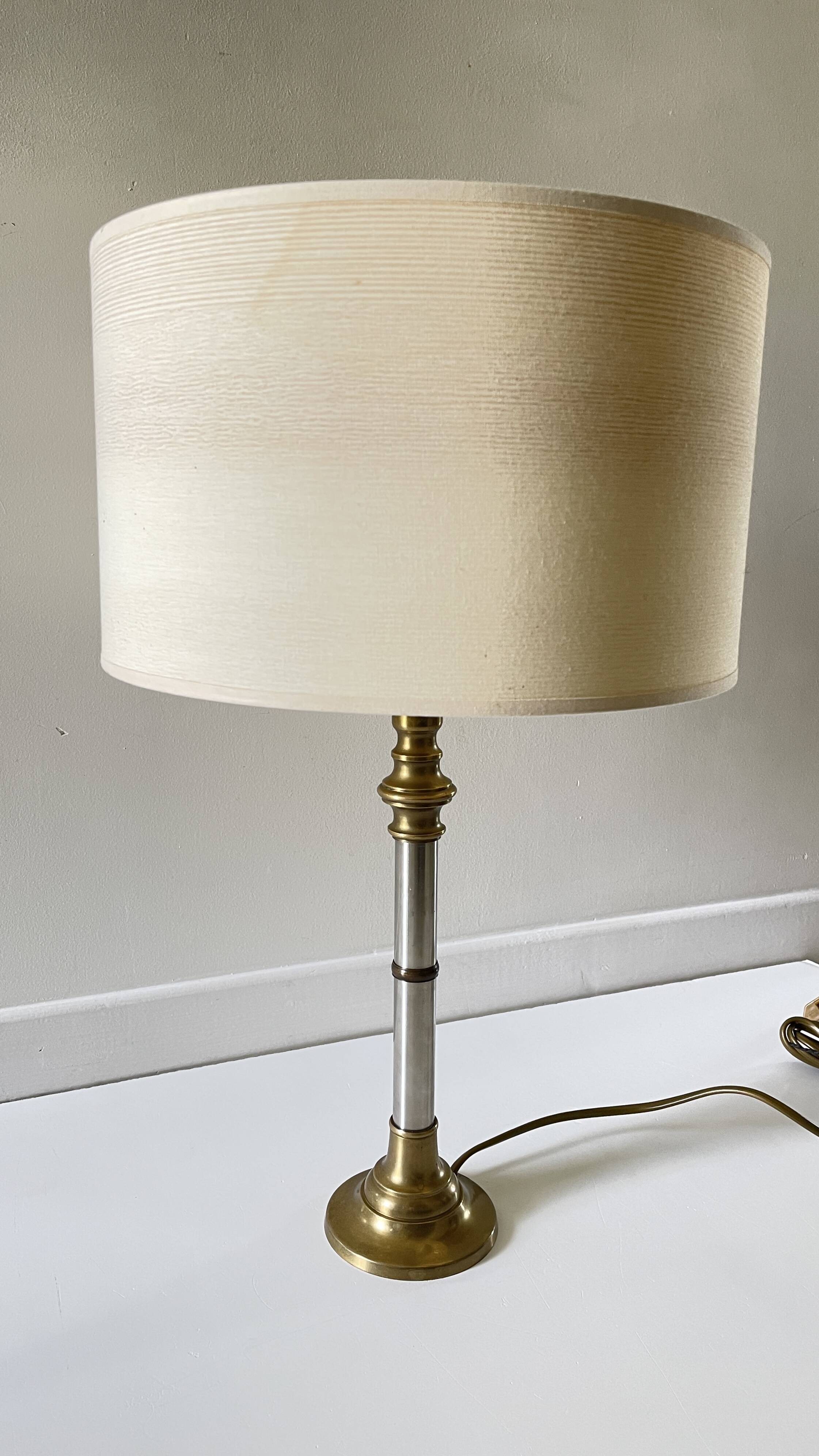 70s lamp with wood effect lampshade